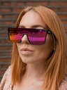 VEYREY VeyRey Sonnenbrille Eltuk Polarisierende Sonnenbrille Semi-Frame Lila Gläser Universal