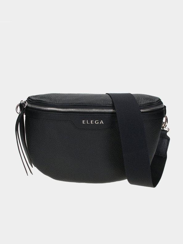Elega Schwarze Damen Leder Crossbody Tasche ELEGA Festy