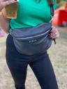Elega Schwarze Damen Leder Crossbody Tasche ELEGA Festy