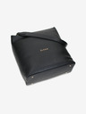 Elega Schwarze Damen Lederhandtasche Elega Fluffy