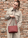 Elega Rote Damen Lederhandtasche Elega Fluffy