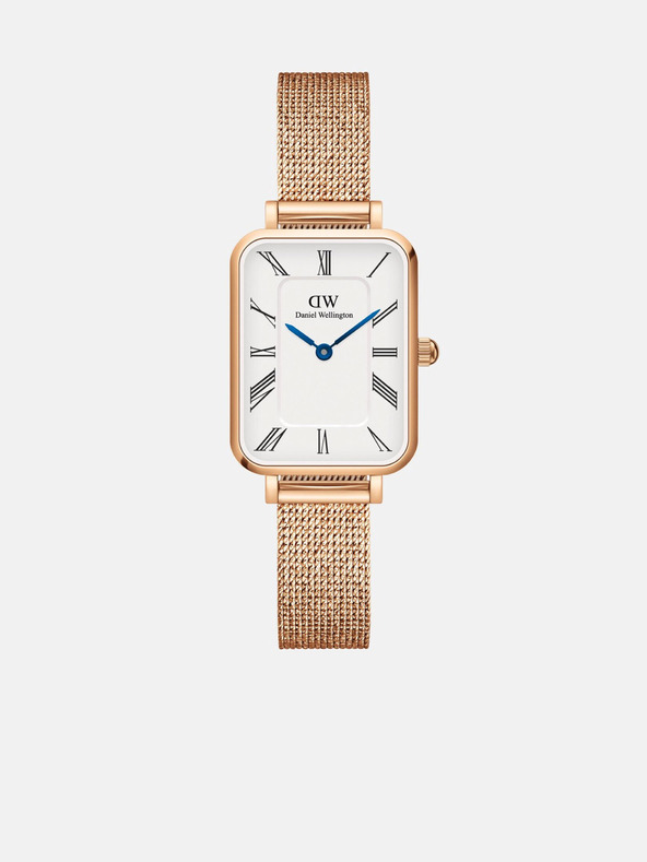 Daniel Wellington Rosa und goldene Damenuhr Daniel Wellington mesh Quadro Melrose