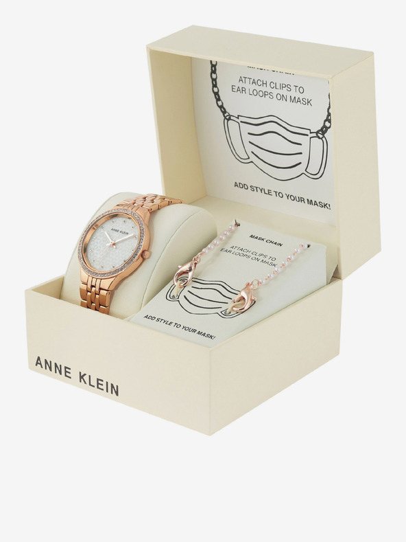 Anne Klein Anne Klein Uhren- und Kettenset in Roségold