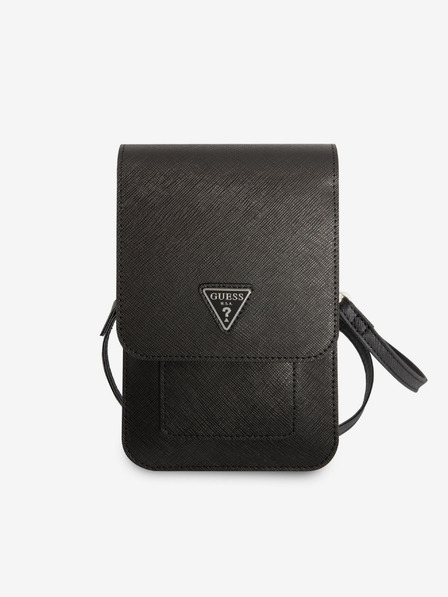 Guess Guess PU Saffiano Triangle Logo Handytasche Schwarz