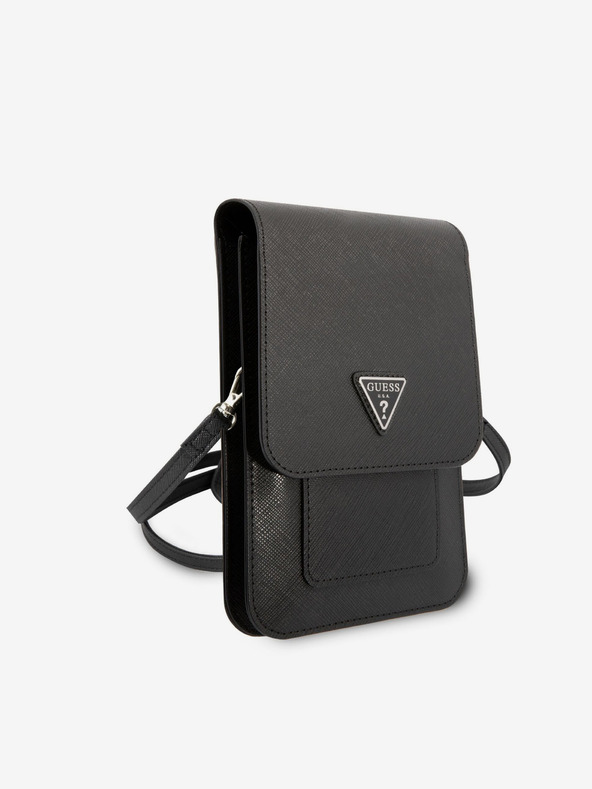 Guess Guess PU Saffiano Triangle Logo Handytasche Schwarz