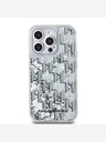 Karl Lagerfeld Liquid Glitter Monogram Gradient Back Cover für iPhone 14 Pro Max Weiß Karl Lagerfeld