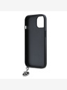 Karl Lagerfeld Karl Lagerfeld PU Saffiano Strass Charm Back Cover für iPhone 15 Schwarz
