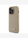 Karl Lagerfeld PU Leder Monogramm Metall Logo Magsafe Back Cover für iPhone 15 Pro Max Beige Karl Lagerfeld