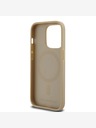 Karl Lagerfeld PU Leder Monogramm Metall Logo Magsafe Back Cover für iPhone 15 Pro Max Beige Karl Lagerfeld
