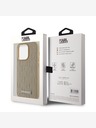 Karl Lagerfeld PU Leder Monogramm Metall Logo Magsafe Back Cover für iPhone 15 Pro Max Beige Karl Lagerfeld