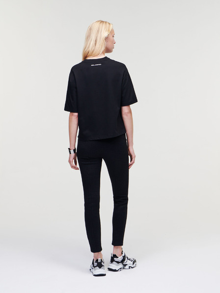 Karl Lagerfeld Schwarzes Damen KARL LAGERFELD Karl Signature T-Shirt