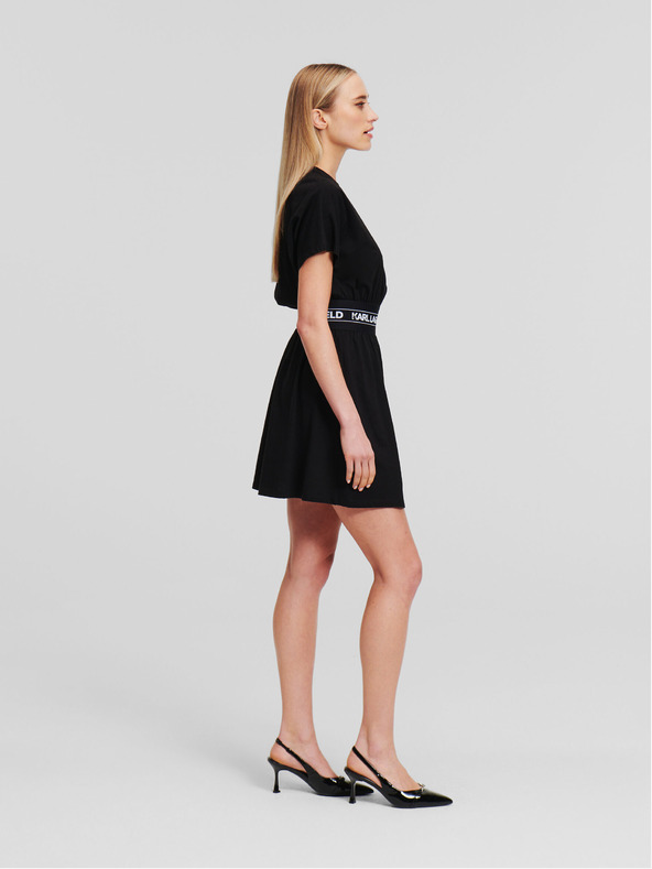 Karl Lagerfeld Schwarzes Damenkleid KARL LAGERFELD Logo