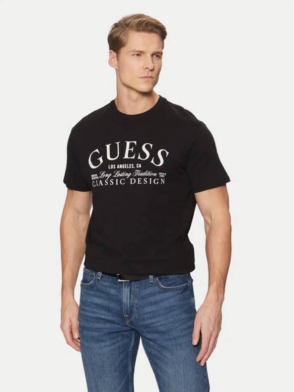 Guess Jeans Herren Schwarzes T-Shirt mit Aufdruck Jblk von Guess Jeans
