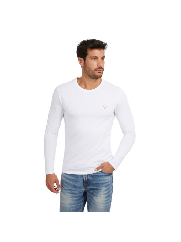 Guess Jeans Herren Weißes Langarm T-Shirt von Guess Jeans