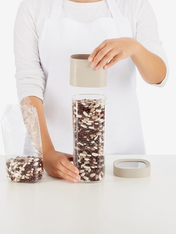 Lékué Set aus drei Vorratsbehältern für trockene Lebensmittel in hellblau Lékué Flip Storage Set