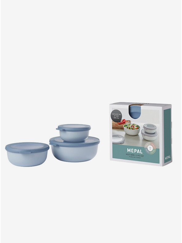 Mepal 3er Set Schüsseln in hellblauer Farbe Mepal Cirqula 350+750+1250 ml
