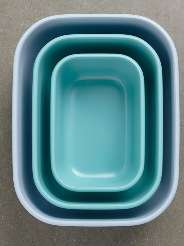 Mepal Hellblauer Schüsselset Mepal Cirqula Rectangular 750 + 1500 + 3000 ml