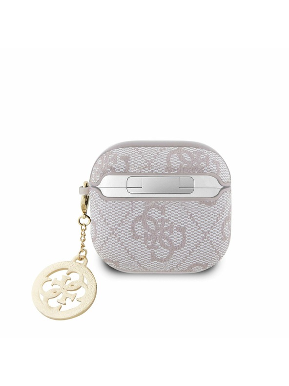 Guess Guess 4G Script PC/PU Charm Hülle für AirPods 4 Rosa