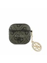 Guess Guess 4G Script PC/PU Charm Hülle für AirPods 4 Braun