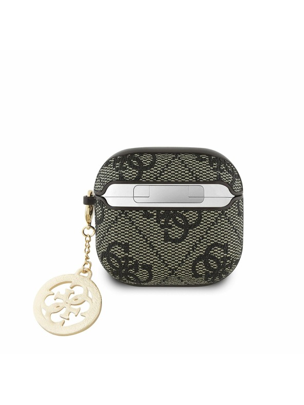 Guess Guess 4G Script PC/PU Charm Hülle für AirPods 4 Braun