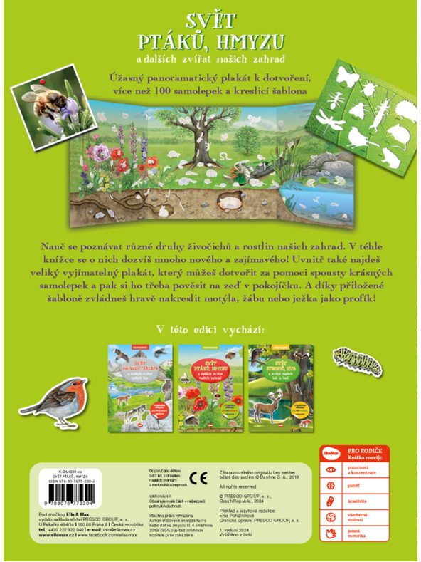 ELLA & MAX DIE WELT DER VÖGEL, MUSCHELN und anderer Tiere unserer Gärten - Buch mit Poster und Aufklebern