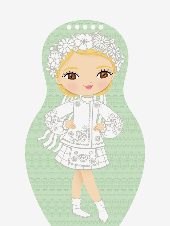 ELLA & MAX Verkleiden Sie ukrainische Puppen ALINA - Malvorlage