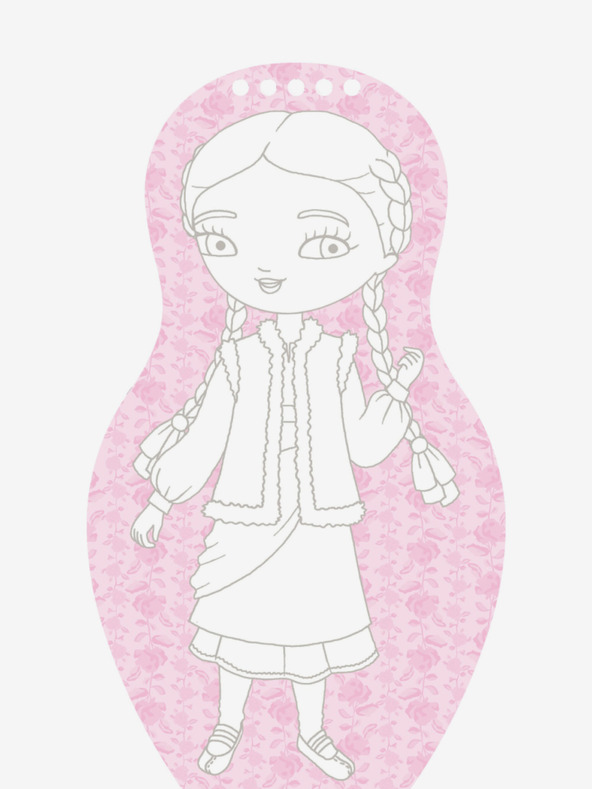 ELLA & MAX Verkleiden Sie ukrainische Puppen ALINA - Malvorlage