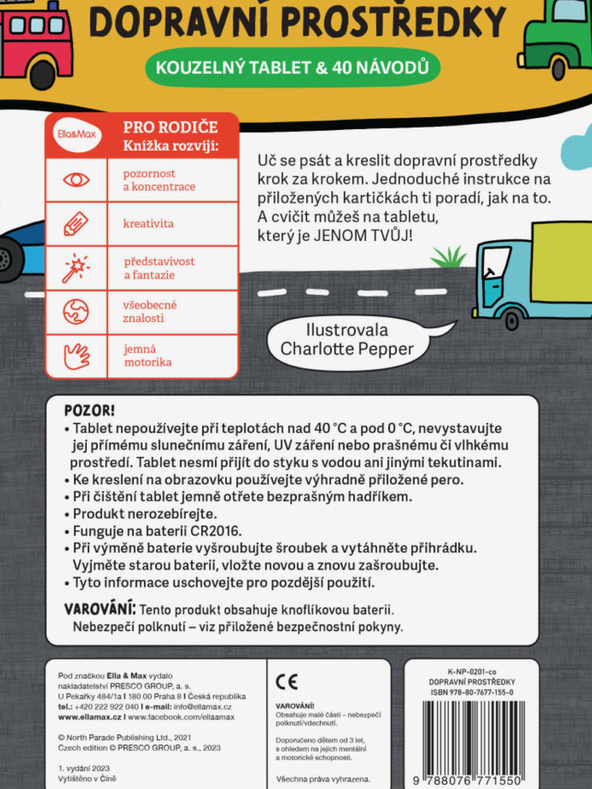 ELLA & MAX Zaubertafel & 40 Anleitungen - TRANSPORTATION
