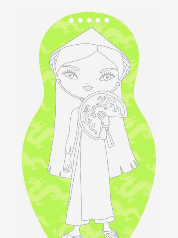 ELLA & MAX Vietnamesische Puppen anziehen NGOC - Malbuch