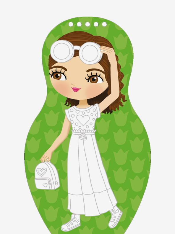 ELLA & MAX Ungarische Puppen anziehen SARA - Ausmalbuch