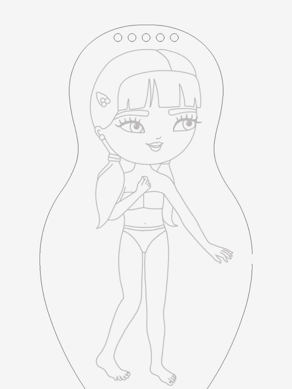 ELLA & MAX Ungarische Puppen anziehen SARA - Ausmalbuch