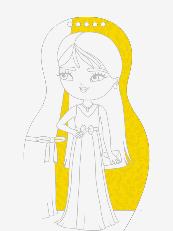 ELLA & MAX Ungarische Puppen anziehen SARA - Ausmalbuch