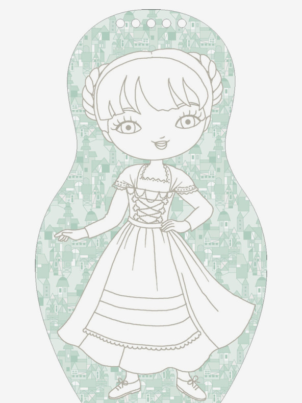 ELLA & MAX Anziehen deutscher HANNA-Puppen - Malbuch