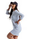 Edoti Blau-weiß gestreiftes Damen-Kleid Edoti
