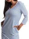 Edoti Blau-weiß gestreiftes Damen-Kleid Edoti