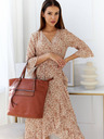 Edoti Beige Damen Blumenkleid Edoti