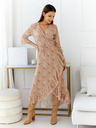 Edoti Beige Damen Blumenkleid Edoti
