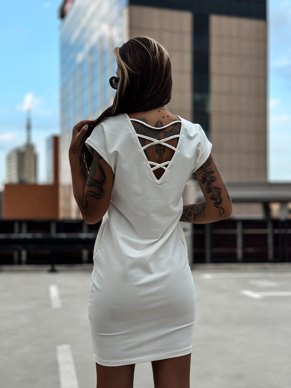 Edoti Weißes Damen-Minikleid Edoti