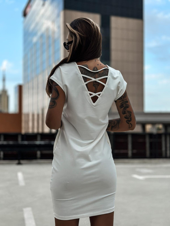 Edoti Weißes Damen-Minikleid Edoti