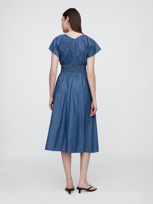 GAP Damen-Chambray-Maxikleid mit Taschen Americana GAP