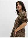Marks & Spencer Mini Dress with Accentuated Waist and Leopard Print, High Lyocell Content by Marks & Spencer Brown