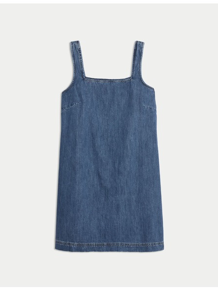 Marks & Spencer Fließendes Denim-Minikleid aus reiner Baumwolle Marks & Spencer navy blue