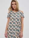 Moodo Weißes gemustertes Damenkleid Moodo