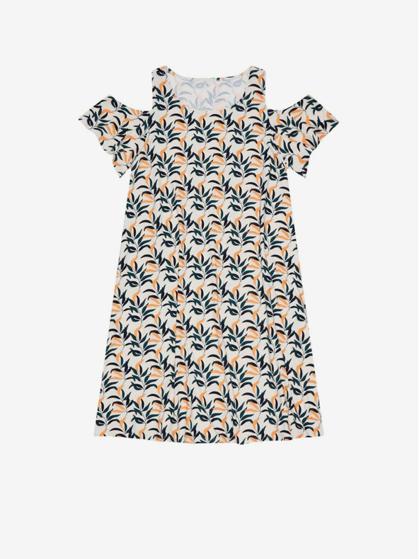 Moodo Weißes gemustertes Damenkleid Moodo