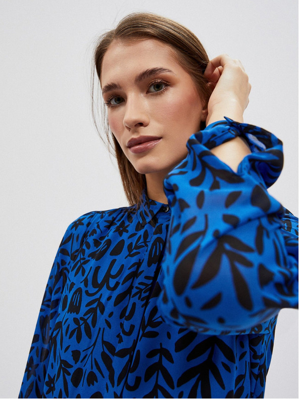 Moodo Schwarz-blaues geblümtes Damenkleid Moodo