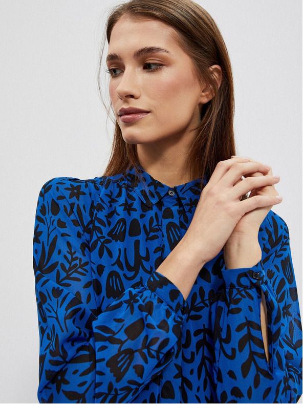 Moodo Schwarz-blaues geblümtes Damenkleid Moodo