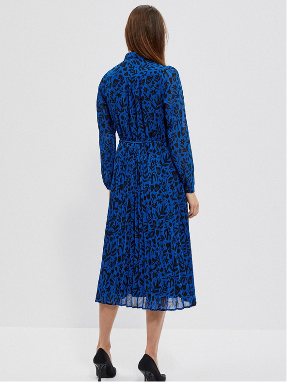 Moodo Schwarz-blaues geblümtes Damenkleid Moodo