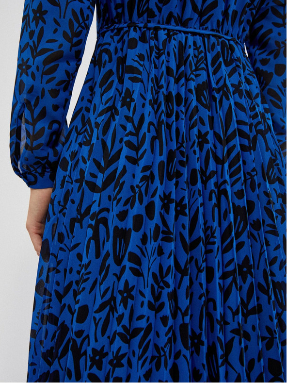 Moodo Schwarz-blaues geblümtes Damenkleid Moodo