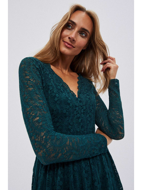 Moodo Grünes Spitzenkleid für Damen Moodo