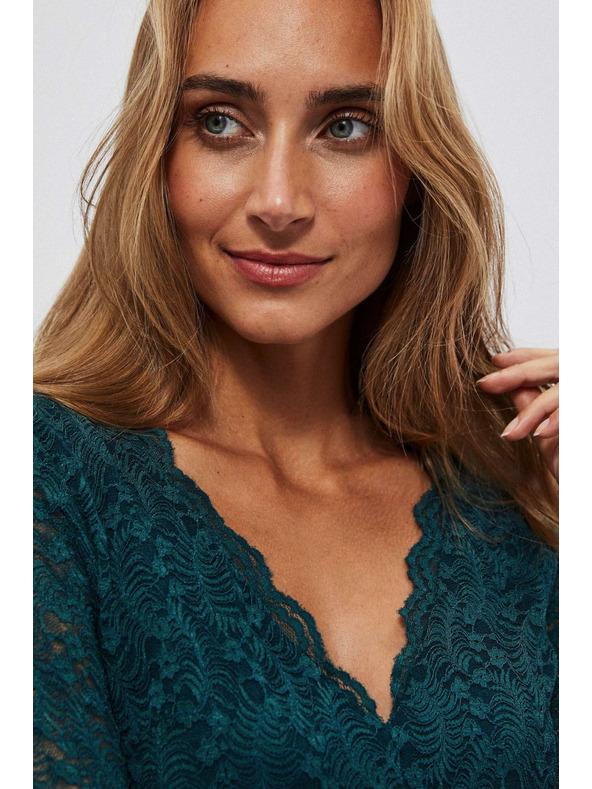 Moodo Grünes Spitzenkleid für Damen Moodo